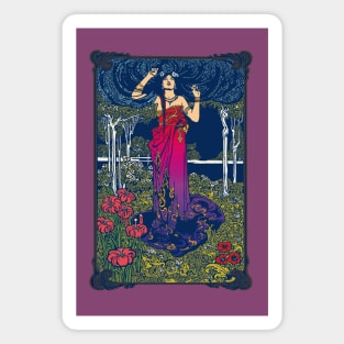 Art Nouveau Lady (red/purple) Magnet